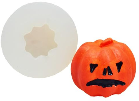 VeEthi Moldes Tartas Silicona 2 Piezas De Molde De Pastel De Silicona Con Forma De Calabaza De Halloween Jack O Lantern Molde De Silicona Para Hornear