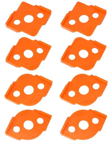 QWORK® 8 Pièces Gabarits de Défonceuse à Rayon, R5 R10 R15 R20 R25 R30 R35 R40 Gabarit, Rapide pour le Travail du Bois Gabarit pour Defonceuse a Bois Sur Table