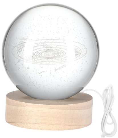 OSALADI -kristalllicht – Nachtlampe Mit Sonnensystem – 3d-geschnitzte Tischlampe Mit Echten Kristallen Zur Dekoration
