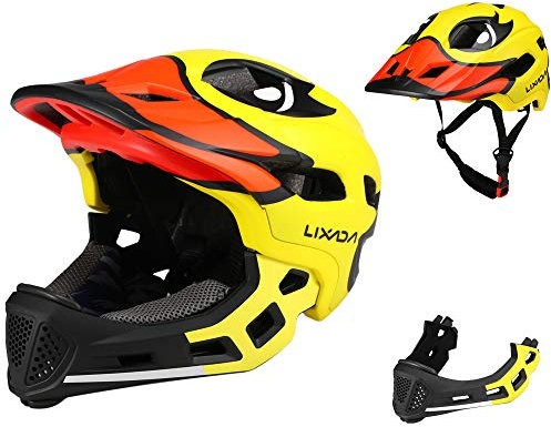 Ailgely Fahrradhelm Kinder Helm Fullface Abnehmbar mit Kinnschutz, Jugend Unisex 50-56cm BMX Helm Kinder für Kinderfahrrad, Roller, Skater - Fahrrad Helm Jungen & Mädchen
