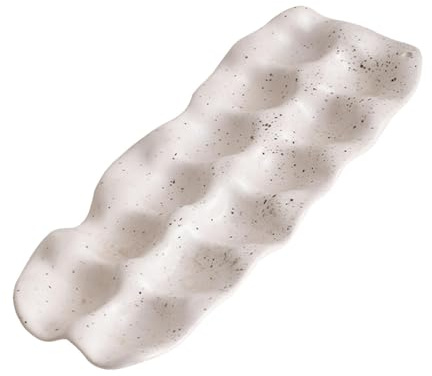 FytStycale Sleek Ceramic Egg Holder for Kitchen Organization, 12 Grid