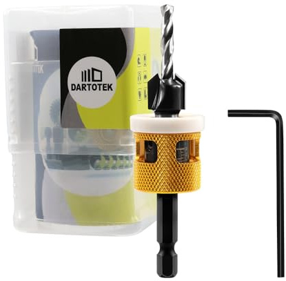 DARTOTEK Broca Avellanadora 82 Grados de Avellanado de Carburo con Tope de Profundidad Ajustable HSS Cónico Cabeza de La Broca 4,4MM Para Madera, Plástico, de Liberación Rápida Vástago Hexagonal
