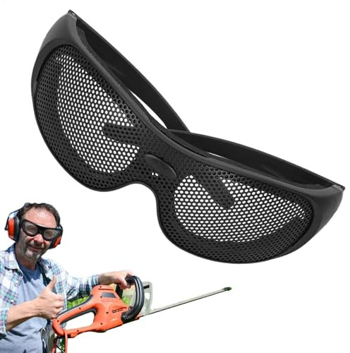 Work Glasses - Safety Glasses with Breathable Metal Mesh and Black Frame | Anti-Fog Safety Glasses to Protect Eye Protection, Perfect for Outdoor Sports, Paintball and High Performance Paint