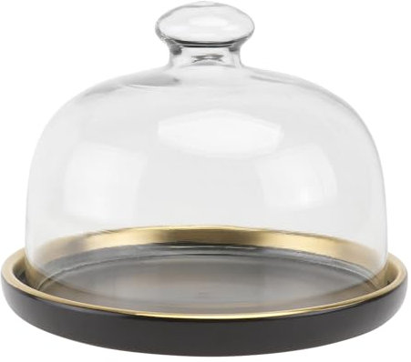 DKRAHRJJ Soporte para Tartas con Tapa en Forma de Cúpula de Cristal, Plato para Tartas Bandeja para Servir Plato de Postre para Pan para Queso Crema Tarta Ensalada Comida