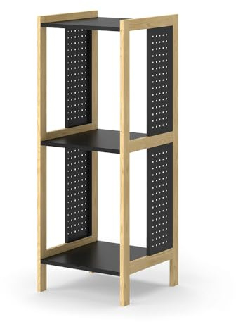 Vicco Scaffale in piedi Elvia, Nero, 40 x 107 cm, adatto per l’archiviazione di documenti, raccoglitori e libri