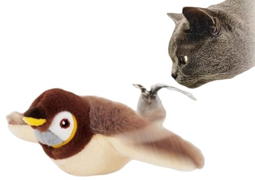 Interactive Cat Toy.Giocattolo elettrico gatti-uccelli ali battenti，Giocattolo Uccellini Finti Volanti Per Gatti，Come un giocattolo con uccellini volanti e ali battenti, ottimo per divertire i gatti