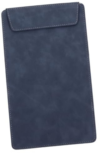 Pince à Documents Cuir Marine Clip Métal pour Feuilles