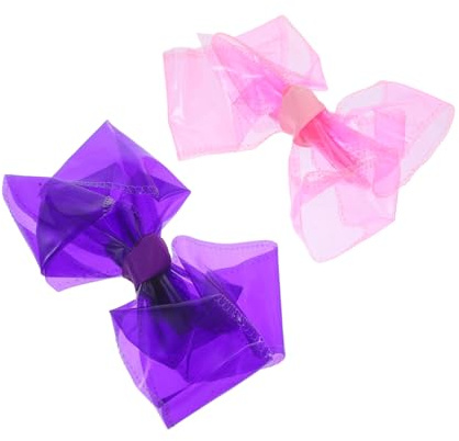 FRCOLOR 2stücke Haarclips Schleifen Haarschmuck Für Mädchen Bunte Haarschleifen Haaraccessoires Für Partys Und Alltag