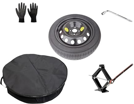 Ersatzrad-Set 16 Zoll, kompatibel mit Dacia Sandero - Sandero Stepway - Sandero Streetway mit Wagenheber, Schlüssel, Handschuhe und Tasche 125/90R16