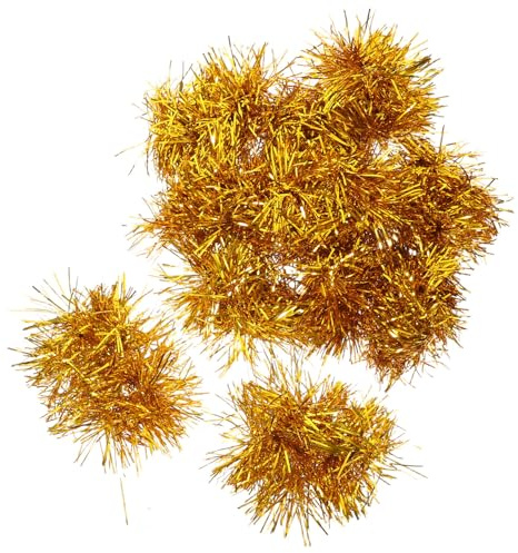 MOBUTOFU 20 Stück Teiliges Cheerleader Pompons Gold Leichte Handgelenk Pom Poms mit Einfachem Festliche Cheerleading Zubehör für Erwachsene für Sportveranstaltungen und Tanz