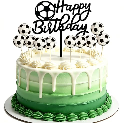 11PCS Football Cake Topper,Happy Birthday Football Cake Decoration for Kids