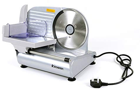 Kitchener Cortadora fiambre 3.4KG Maquina Cortar fiambre 230V Cortadora de fiambre Profesional 200W Rebanadora de Embutidos Cómodo, rápido y fácil de Limpiar Máquina de Cortar los Alimentos