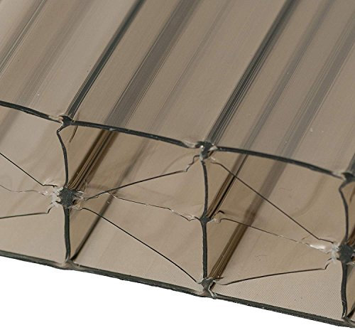 Bronze, 900m x 3m (Width x Length) 35mm Multiwall Polycarbonate Sheets Poly Plastic Roof Panel for Lean-to Canopy Conservatory