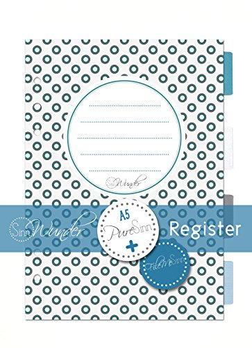 SinnWunder® Register, Index-Reiter bzw. Divider für Terminplaner und Ringplaner Design PureSinn - Din A5