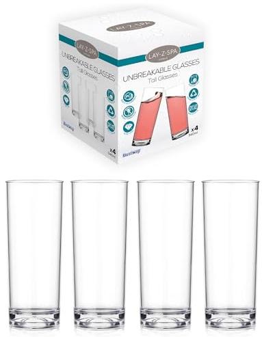 Lay-Z-Spa Vasos de plástico reutilizables de policarbonato para bañera de hidromasaje