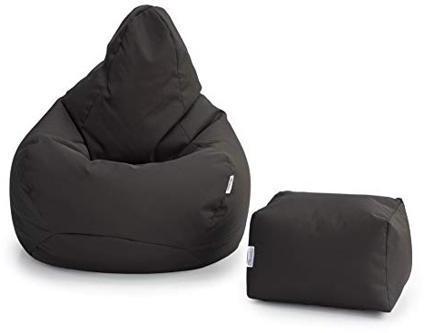 Loft 25 Poltrona Da Gamer Bean Bag | Seduta A Sacco Per Esterni E Interni | Resistente All'acqua | Design Ergonomico Per Il Supporto Del Corpo | Durevole E Confortevole (Grigio Scuro)
