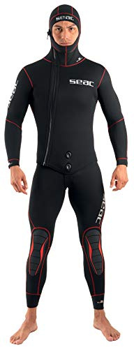Seac Privilege Flex Muta da Sub in Neoprene da 5 mm, Giacca con Cappuccio e Salopette per Uomo, Nero, Taglia XXXL