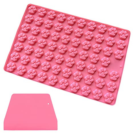 GmeDhc Backmatte Hundekekse, 69 Gitter Katzenkralle Silikonform, Silikon Backmatte für Hundeleckerlie, Wiederverwendbare Hundekekse Backform, für Hundekekse Hundeleckerlies