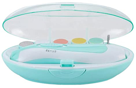 PW TOOLS uñas para bebé | Cortaúñas eléctrico Seguro para bebés 6 en 1 con luz LED Frontal | Kit uñas 6 en 1 para recién Nacidos (ul)