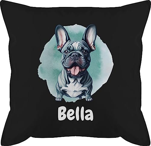 Kissen 50x50 - Hunde - Französische Bulldogge - Hundebesitzern Geschenk - 50 x 50 cm - Schwarz - französische kissenhülle Hund Hundebesitzer Frenchie Sofa französischer Kissen+hundemotiv
