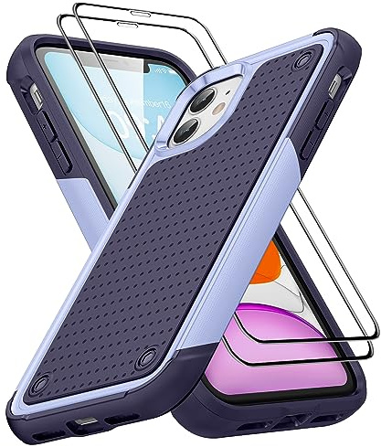 Jeylly Designed for iPhone 11 Case, Phone Case for iPhone 11, [Military Grade Drop Protection] Non-Slip Texture Anti Scratch Hard Back Phone Cover, Light Purple