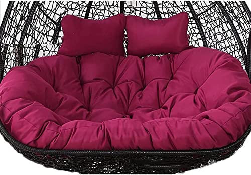 ZTGL 2-Sitzer Hängesessel Kissen, Polster, Polyrattan Hängesessel Sitzkissen Outdoor Wasserdicht Dick Hängesessel Polsterauflage mit Kopfstütze, Gartenmöbel Rückenkissen Waschbar,Lila