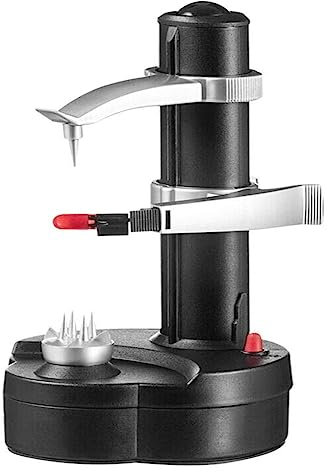 BuTkus Pelador de Patatas eléctrico, peladora de rotación rápida de Acero Inoxidable con 3 Cuchillas de Repuesto for Frutas y Verduras de Cocina