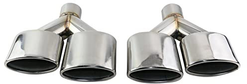 WEHOMY 54 Mm Einlass Chrom Silber Edelstahl 201 Mm Auslass Auspuff Endrohr Oval Endrohr Schalldämpfer Endrohr Auspuffblenden