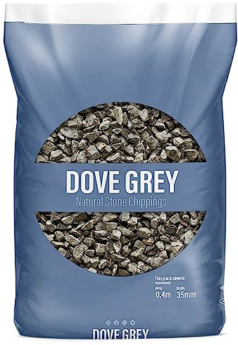 UNIQUE HOME LIVING UHL Decorative Stone Chippings Rock Slate Garden Patio Gravel Aggregates for Driveway Paths Landscape Flower Bed, Natural Stone Pebbles for Plant Pots Vases, DOVE GREY 10-20mm