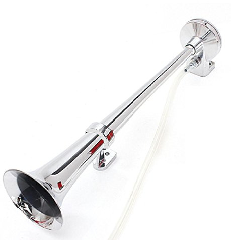 Eagle Truck Horn 74 cm Bootsfanfare mit 24 Volt Kompressor Metall Chrom Schiffshorn Nebelhorn