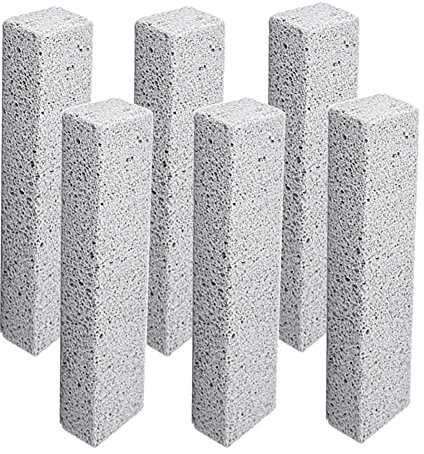 Sitrzuiget 6 Pack Pumice Stone Toilet Bowl Clean Brush, Remove Toilet Bowl Hard Water Rings, Calcium Buildup and Rust Suitable