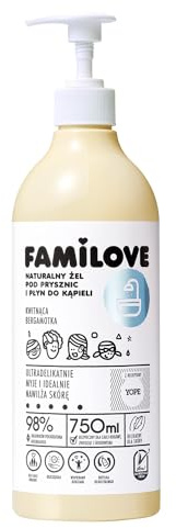 YOPE FAMILOVE duschgel | För hela familjen, vuxna och barn | Murumuru smör | Mandeloljor och olivolja | 98% naturliga ingredienser | Vegan Fórmula | Blommande Bergamott | 750 ml