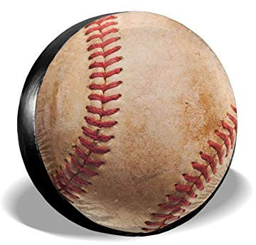 934 Baseball Mit Roten Nähten Reserveradabdeckung Staubdicht Reserverad Reifenabdeckung Wasserdicht Ersatzreifenabdeckungen Universal Für Rv Wohnmobil Anhänger 15Inch