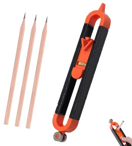 Mystiqut 4Pcs Adjustable Scribe Tool Set - Profile Gauge, Tile Scribe, Carpet & Laminate Flooring Tools