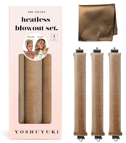 YOSHUYUKI Heatless Hair Curler to Sleep in No Heat Velvet Heatless Curls Overnight Rods Curling Set Jumbo Large Foam Sponge Hair Rollers Curlers for Long Short Hair Volume Women Styling Tools Blonde