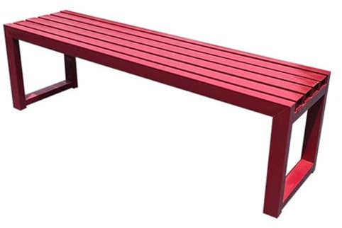 Gartenbank Wetterfest Sitzbank Metall Holzbank 2-Sitzer Sitzbank Bis 400kg Belastbar, Terrassenbank Für Garten, Balkon Und Terrasse (Color : Red, Size : 120X40X45cm)
