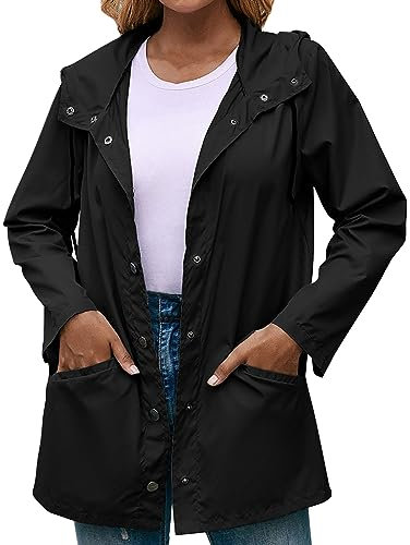 Regenjacke Damen Fahrrad Neon: Regenjacken Für Damen Leicht Fahrradjacke Wasserdicht 2024 Sport Sommer Atmungsaktiv Wanderjacke Mit Kapuze Herbst Lange Ärmel Outdoor Reißverschluss Softshelljacke