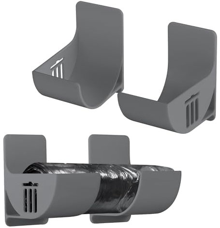 4uds Soportes Bolsas Basura, Dispensador Bolsas Basura Soporte Rollo Montaje Pared Bolsa Compras Soporte Rollo Organizador Plástico para Gabinete Cocina Hogar Estante Almacenamiento(Gris)