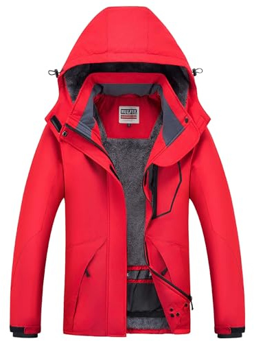 WULFUL Women’s Waterproof Snow Ski Jacket Mountain Windproof Winter Coat with Detachable Hood