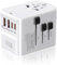 Aigostar Universal Travel Adapter, 45W GaN Charger Travel Plug Adapter worldwide with 2USB-C PD &2USB-A QC International Adapter 2 Pin 3 Pin, UK to European Plug for EU USA Australia Thailand Japan