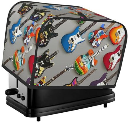 Copertura per tostapane a due fette con chitarre colorate 1 stampa per piccoli elettrodomestici da cucina protezione per impronte digitali