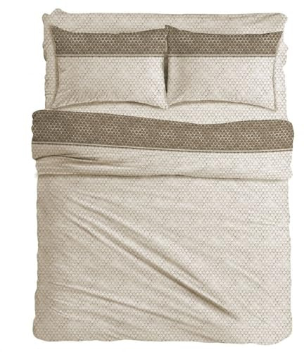 MAXIME MAISON - Parure de Lit 180x200 en Coton, Ensemble de Draps 4 Pièces (1 Drap Housse 180x200, 1 Drap Plat 240x285, 2 Taie d'oreiller 52x82) Draps de Lit 2 Personnes Rafraichissant Made in Italy
