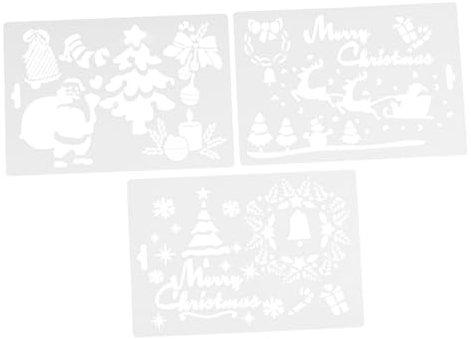 SHINEOFI 12blätter Bogen Weihnachts-zeichenschablonen Malvorlagen Mit Weihnachtsmotiven Und Frohe Weihnachten Schichtschablonen Aus Pet Für Diy-zeichnungen Und Bastelarbeiten