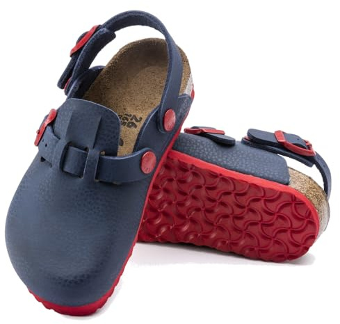 Birkenstock, KAY KIDS, Sandalskor Sabot Mode Mode, Desert Soli Blue Red, 26 EU Stretta
