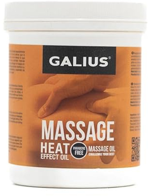 GALIUS - Aceite Sólido Efecto Calor para Masaje Deportivo - Aceite Masaje Fisioterapia con Extractos Naturales - Alivio Muscular - Aceite de Masaje Profesional - Crema Masaje Rápida Absorción 1000ml