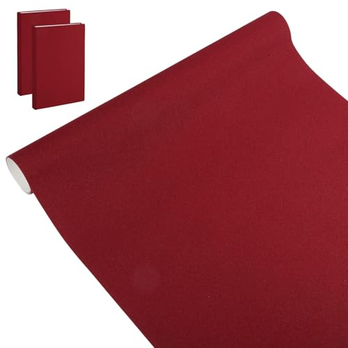 GLOBLELAND Mittelviolett Rotes Buchtuch Zum Buchbinden 40x17 Zoll Feste Stoffoberfläche Papierrückseite Waschbarer Und Wiederverwendbarer Schutzumschlag Buchbindematerialien Für DIY Buchalbumumschläge