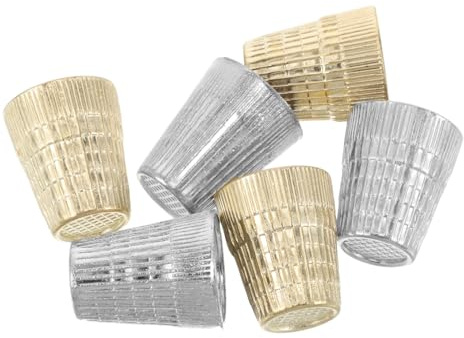 SHINEOFI 6pezzi Ditale da Cucire in Metallo Protezioni per Dita Vintage per Cucito Fai da Te Ricamo e Trapuntatura Sicure e Resistenti