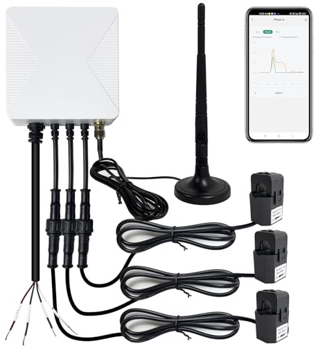 Smart WIFi Energy Monitor with 3 * 80A Clamp, Home Power Monitor Track Electricity in Real Time,WIFi Meter Solar/Net Metering, Home Energy Automation and Control