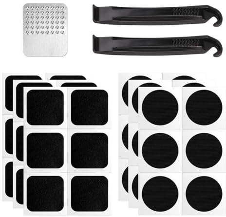 KEQAR 1 Set Selbstklebende Fahrradreifen-Reparatur-Patches Fahrrad Flickzeug Reparaturset für Rennrad- und Mountainbike-Reifen