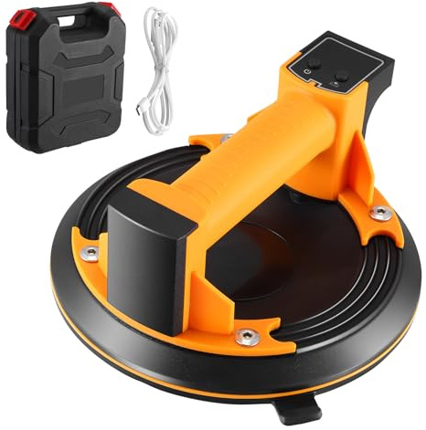 8inch Electric Vacuum Suction Cup,Heavy Duty Glass Suction Cups with 1500mAh Battries,Glass Suckers with 200KG Strong Suction,Rechargeable Glass Suction Lifter for Windshield, Window, Granite, Tile
